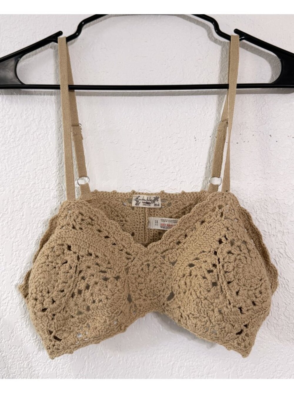 Free People Intimately Crochet Bra Top - Tan - Large